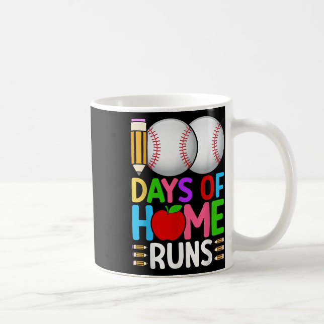 Caneca De Café 100 Dias De Casa Executa Baseball 100º Dia De (Direita)