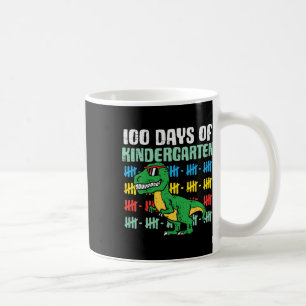 Caneca De Café 100 dias de dinossauro do jardim de infância trex