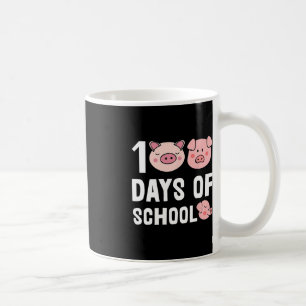 Caneca De Café 100 Dias De Ensino De Cartoon De Suíno