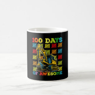 Caneca De Café 100 Dias De Escavadeira Incrível 100º Dia De Escol
