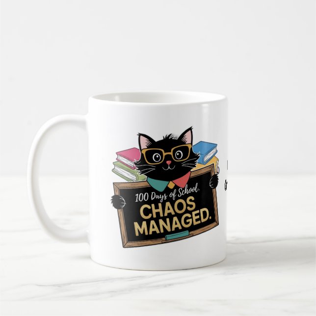 Caneca De Café 100 Dias de Escola Como Esta Divertida Professora  (Esquerda)