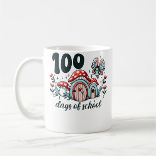 Caneca De Café 100 Dias De Escola Fada Cogumelo Magia