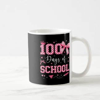 Caneca De Café 100 Dias De Escola Laço Coquette Elegante Professo