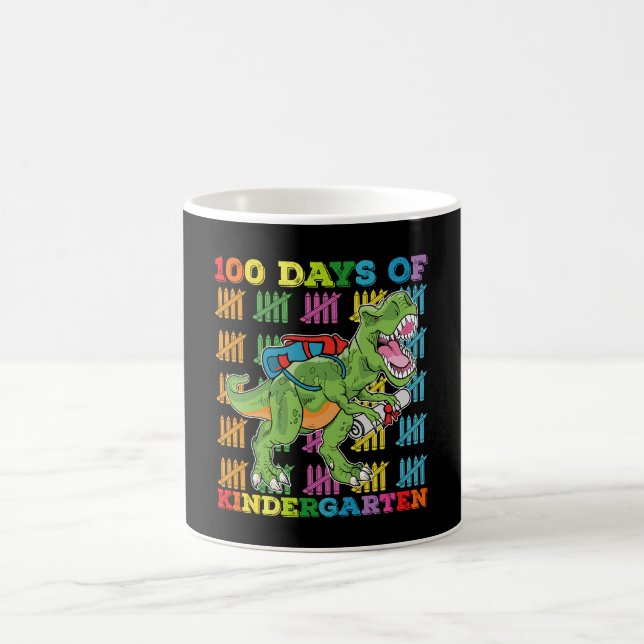 Caneca De Café 100 Dias De Escola Maternal Dinossauro T Rex (Centro)