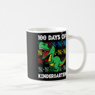 Caneca De Café 100 Dias De Estudo De Pré-Escolas T-rex Dino No Ja