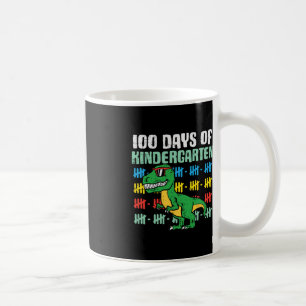 Caneca De Café 100 Dias De Jardim Infantil Trex Dinossaur 100 Dia