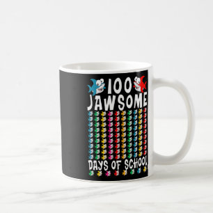 Caneca De Café 100 Dias de Jawsome de Tubarão Escolar 100º Dia de