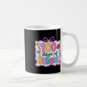 Caneca De Café 100 Dias De Laço Coquette Préppy Escolar Dia 100º