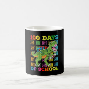 Caneca De Café 100 Dias De Professora Em T Rex Dinossauro Da Esco