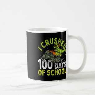 Caneca De Café 100 Dias Esmagados De Caminhão Monstro De Dinossau