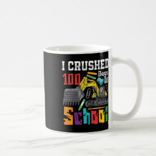 Caneca De Café 100 Dias Esmagados De Veículo De Construção Escola