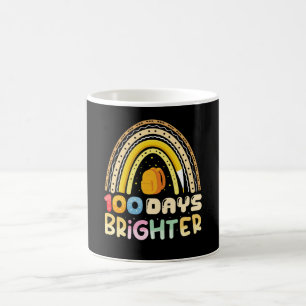 Caneca De Café 100 Dias Mais Brilhante 100º Dia De Aula Professor
