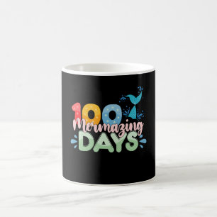 Caneca De Café 100 Dias Mermoráveis 100º Dia de Escola Sereia