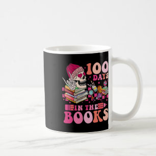 Caneca De Café 100 Dias Nos Livros Professor de Leitura Esqueleto
