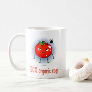 Caneca De Café 100% Raiva Orgânica Engraçada Tomate Bravo