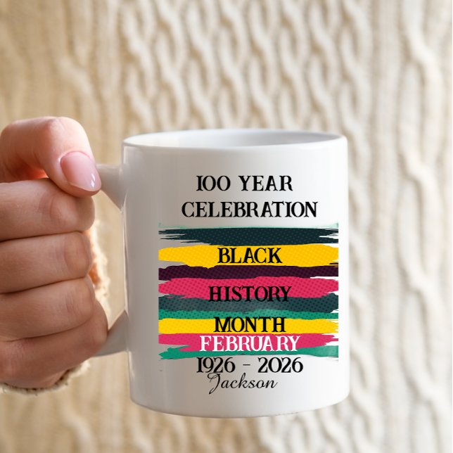 Caneca De Café 100 year celebration black history month 2026 (Criador carregado)