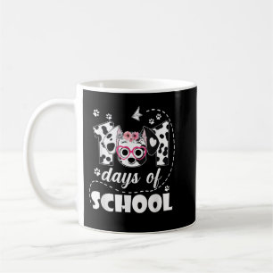 Caneca De Café 101 dias de professores de cães dalmáticos na esco
