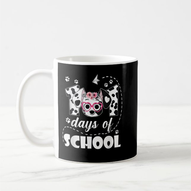 Caneca De Café 101 dias de professores de cães dalmáticos na esco (Esquerda)
