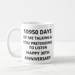 Caneca De Café 10950 Dias de Eu Falando, 30º Aniversário de Casam