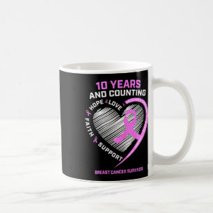 Caneca De Café 10 Anos De Sobrevivência Do Câncer Da Mama Present