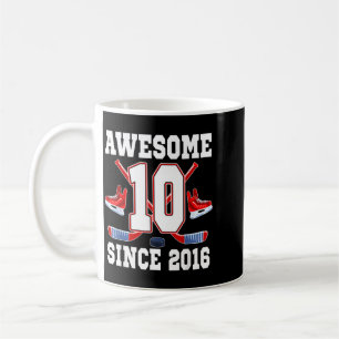 Caneca De Café 10 Anos Incrível Desde 2016 Tema de Hockey Anivers