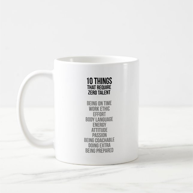 Caneca De Café 10 coisas que exigem o talento zero (Esquerda)