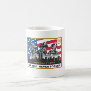 Caneca De Café 10 design do aniversário 3-Heroes do ano 9/11