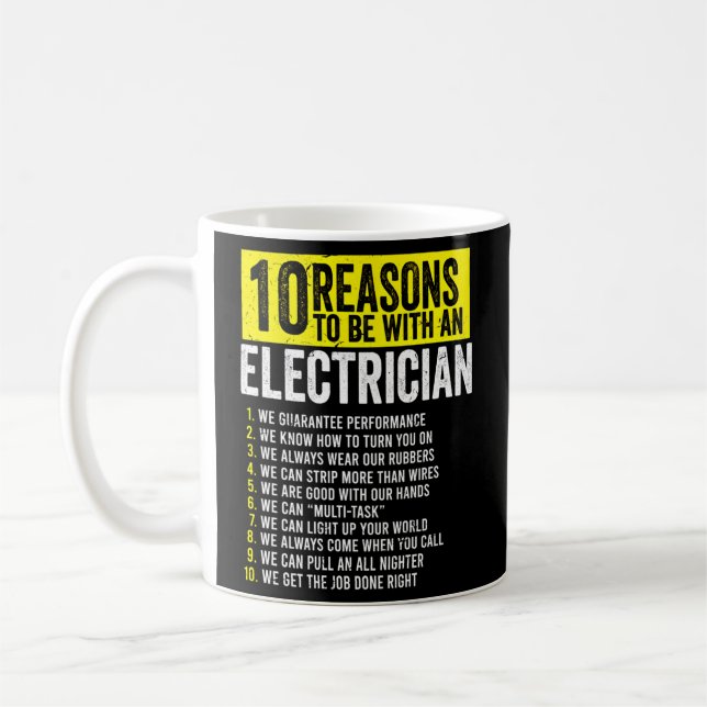 Caneca De Café 10 Razões Para Estar Com Um Eletricista (Esquerda)