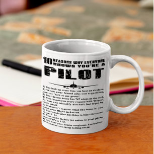 Caneca De Café 10 Razões por que todos sabem que você é piloto