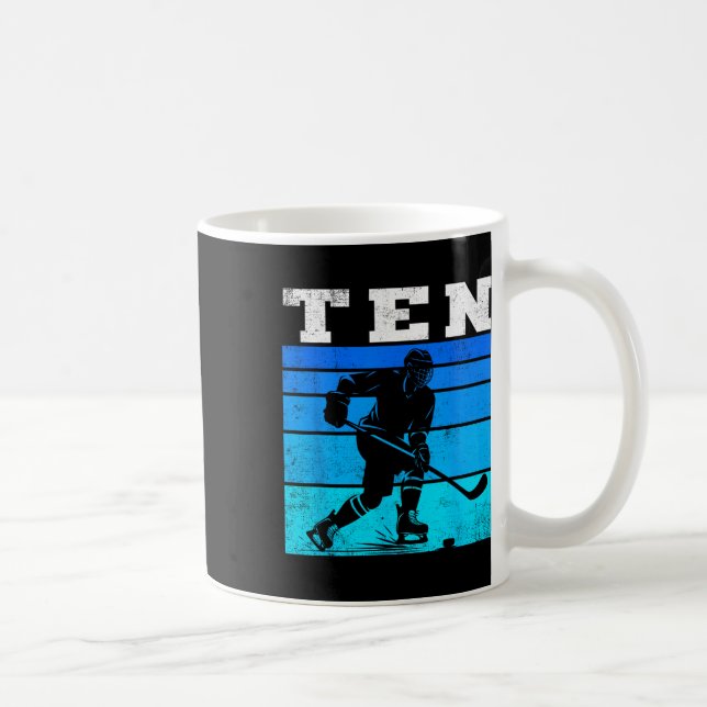 Caneca De Café 10th Birthday Ice Hockey Boys Ten Hockey Birthday  (Direita)