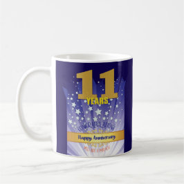 Caneca De Café 11º Aniversário de Recuperação Personalizado Numer