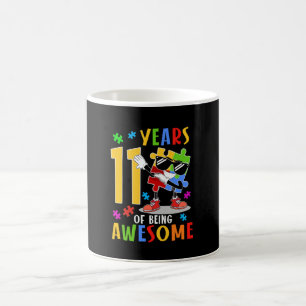 Caneca De Café 11 Anos De Ser Incrível Aniversário Dabbing Autism