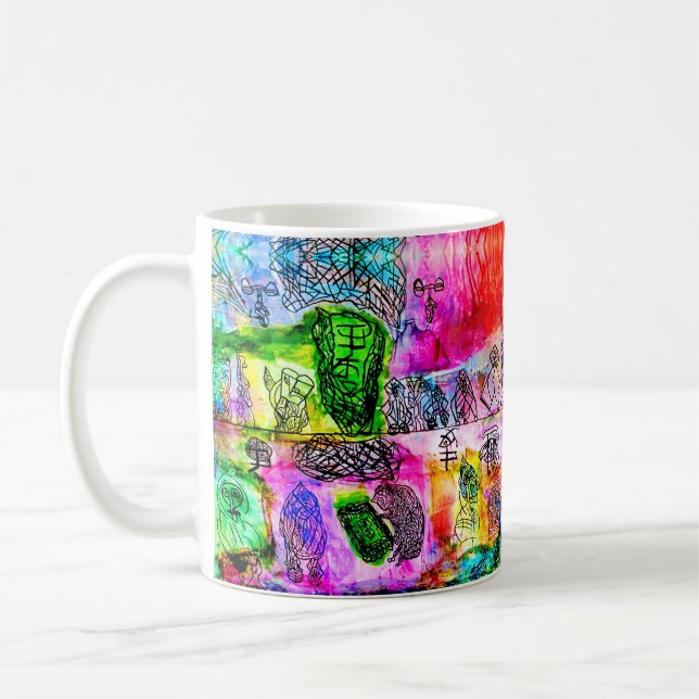 CANECA DE CAFÉ 11 OZ — ABSTRATO ART (Esquerda)