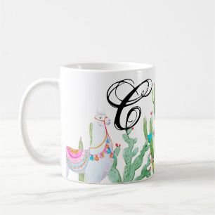 Caneca De Café 11 Oz. Café Mug Boho Llama Bohemian Cactos Deserto