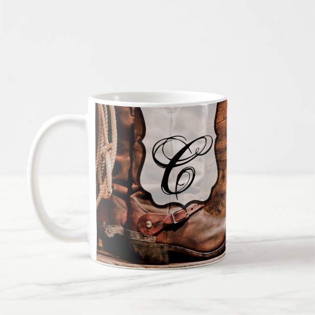 Caneca De Café 11 Oz. Café Mug Cowboy Boots Barn Madeira Russo Co (Esquerda)