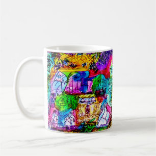 CANECA DE CAFÉ 11 OZ — MASSA DE CAFÉ ABSTRATO DE ARTE COLORIDA