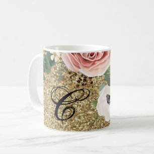 Caneca De Café 11 Oz. Rosa de Jardim Geométrico de Café Mug
