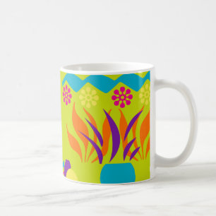 Caneca de café 11oz feliz floral abstrata