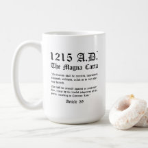 1215 A.D.™ A Magna Carta Artigo 39 Clássica Mug