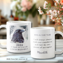 Caneca De Café 12. Corvo 2026 Ano de Mudança Intenção Poderosa