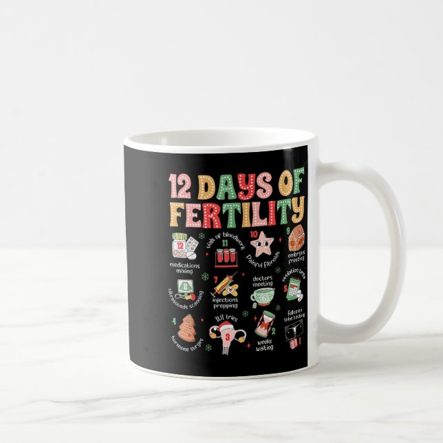 Caneca De Café 12 Days Of Fertility Ivf Nurse Christmas Ob Gyn Tr (Direita)