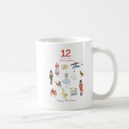 CANECA DE CAFÉ 12 DIAS DE NATAL