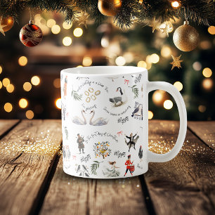Caneca De Café 12 Dias de Natal Vintage