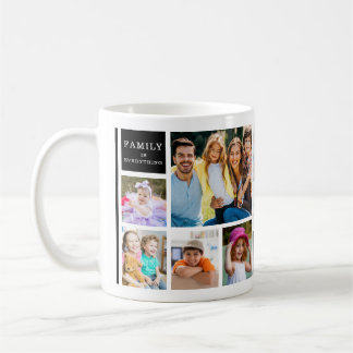 Caneca De Café 12 Family Photo Collage Quote Monogrammed White