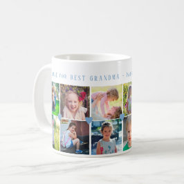 Caneca De Café 12 foto colage LOVE for BEST GRANDMA dusty blue