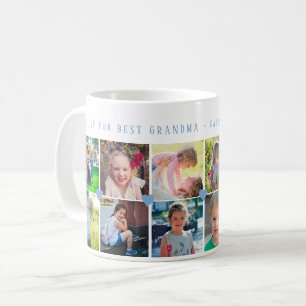 Caneca De Café 12 foto colage LOVE for BEST GRANDMA dusty blue