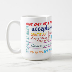 Caneca De Café 12 passos de slogans sobriedade mug 25z