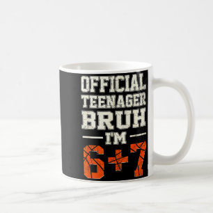 Caneca De Café 13 adolescente bruh eu sou 6+7 tema de basquete de