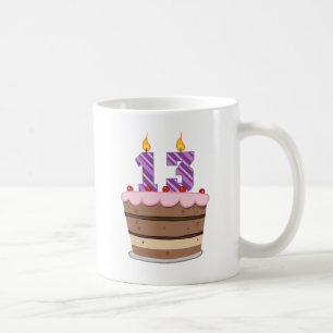 Caneca De Café 13 anos de idade no Bolo de Aniversário