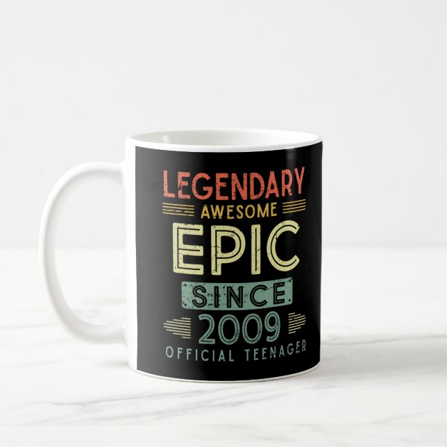 Caneca De Café 13 Birthday Legendary 2009 Adolescente Oficial (Esquerda)